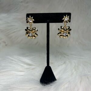 Charter Club Gold-Tone Crystal & Imitation Pearl Flower Drop Earrings